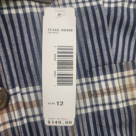 Pendleton Womens Lined Plaid Blazer Jacket Size 12 Beige Navy New with Tags - Picture 5 of 12